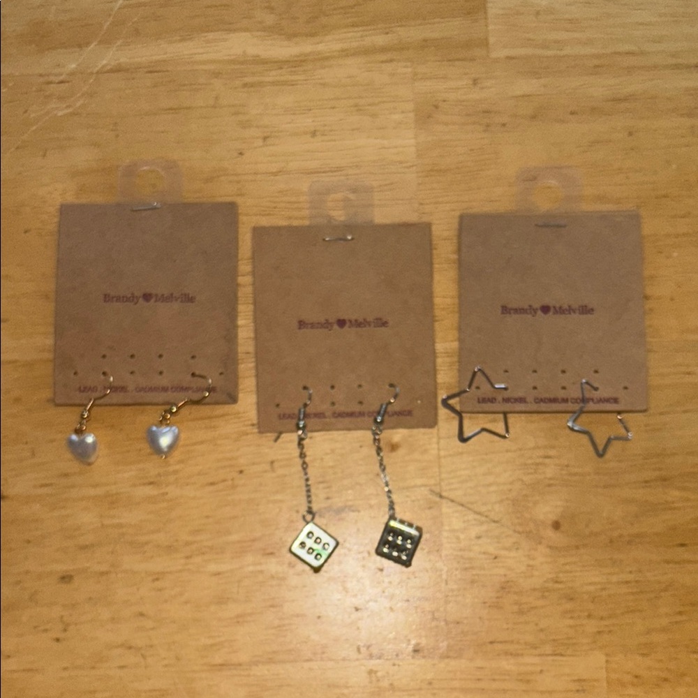 NWT Brandy Melville Silver and Gold Earring Trio